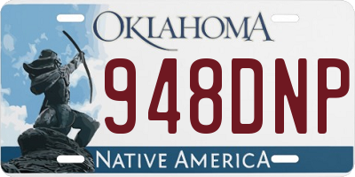 OK license plate 948DNP