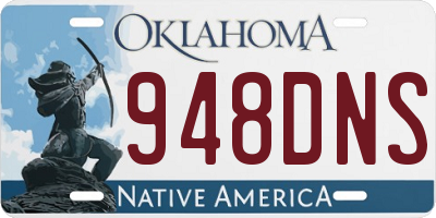 OK license plate 948DNS