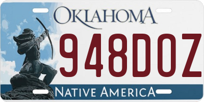 OK license plate 948DOZ