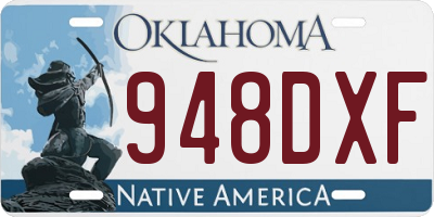 OK license plate 948DXF