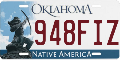 OK license plate 948FIZ