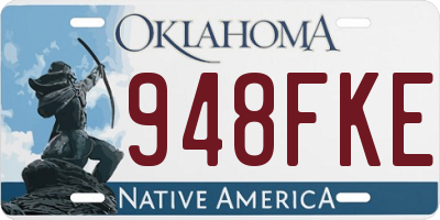 OK license plate 948FKE