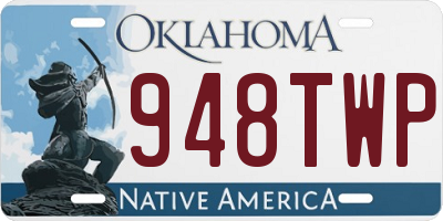 OK license plate 948TWP