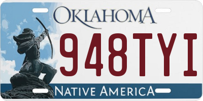 OK license plate 948TYI
