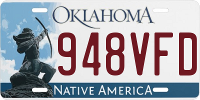 OK license plate 948VFD