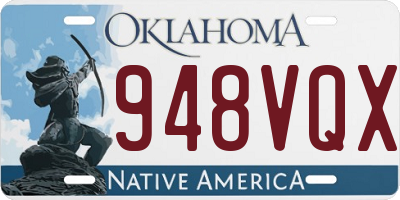 OK license plate 948VQX
