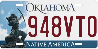 OK license plate 948VTO