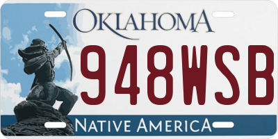 OK license plate 948WSB
