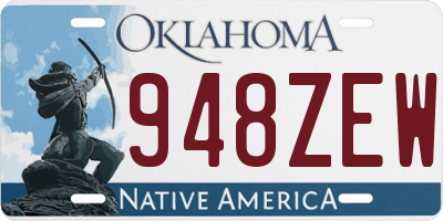 OK license plate 948ZEW