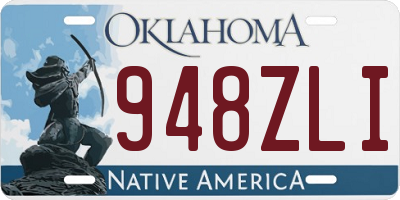 OK license plate 948ZLI