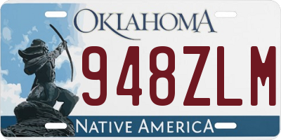 OK license plate 948ZLM