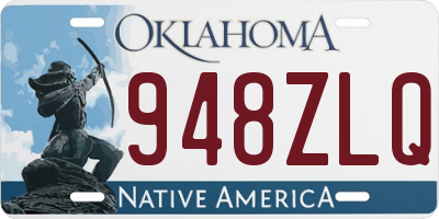 OK license plate 948ZLQ