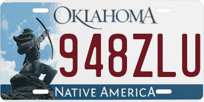 OK license plate 948ZLU
