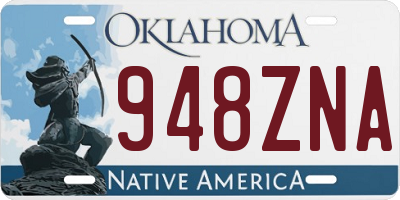 OK license plate 948ZNA