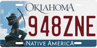 OK license plate 948ZNE