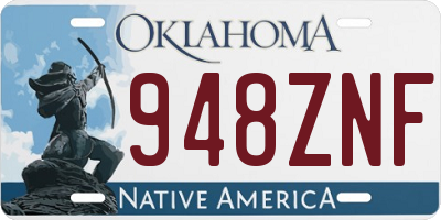 OK license plate 948ZNF