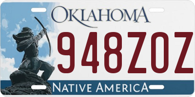 OK license plate 948ZOZ