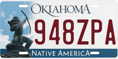 OK license plate 948ZPA