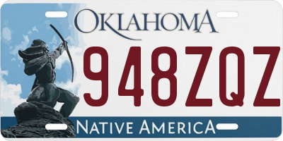 OK license plate 948ZQZ