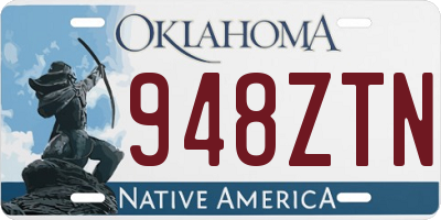 OK license plate 948ZTN
