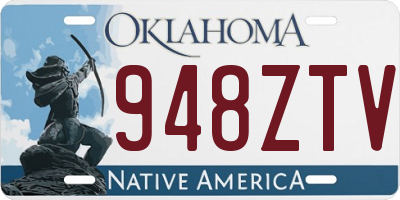 OK license plate 948ZTV