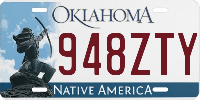 OK license plate 948ZTY