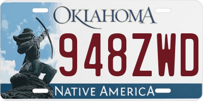 OK license plate 948ZWD