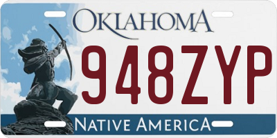 OK license plate 948ZYP