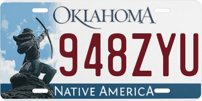 OK license plate 948ZYU