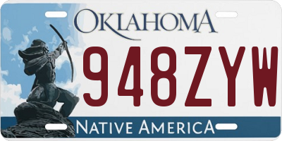 OK license plate 948ZYW