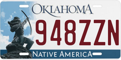 OK license plate 948ZZN