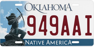 OK license plate 949AAI