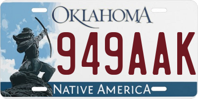 OK license plate 949AAK