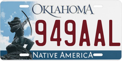 OK license plate 949AAL