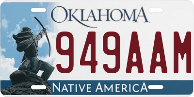 OK license plate 949AAM