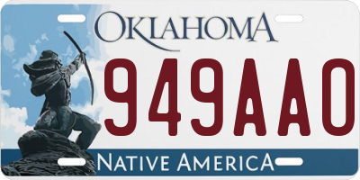 OK license plate 949AAO