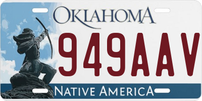 OK license plate 949AAV