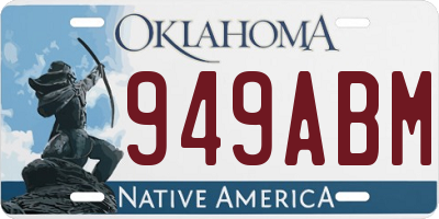 OK license plate 949ABM