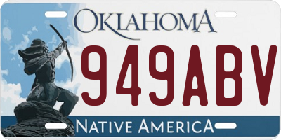 OK license plate 949ABV