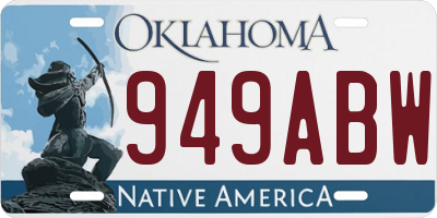 OK license plate 949ABW