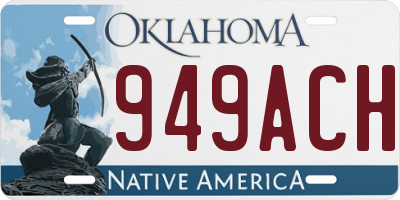OK license plate 949ACH
