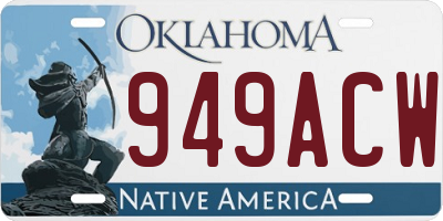 OK license plate 949ACW