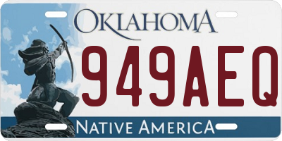 OK license plate 949AEQ