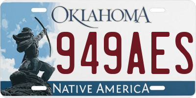 OK license plate 949AES