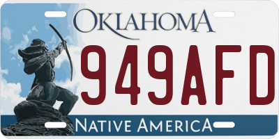 OK license plate 949AFD