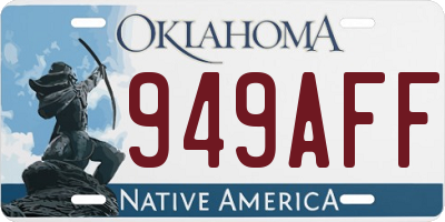 OK license plate 949AFF