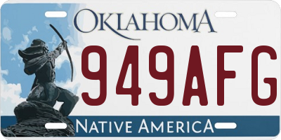 OK license plate 949AFG