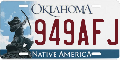 OK license plate 949AFJ