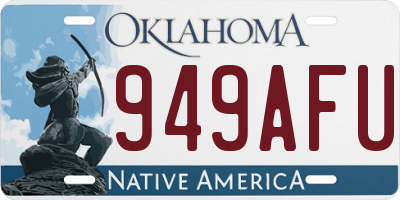 OK license plate 949AFU