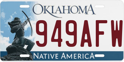 OK license plate 949AFW